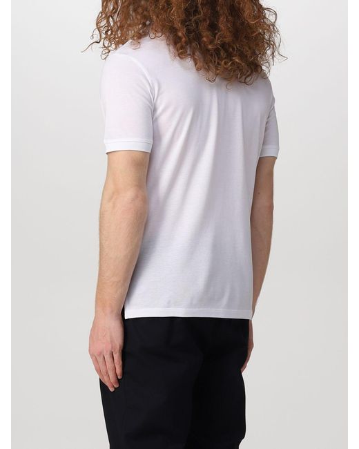 Emporio Armani White Logo Short-Sleeved Polo Shirt for men