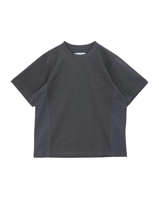 Sacai Gray Crew Neck Short-Sleeved T-Shirt for men