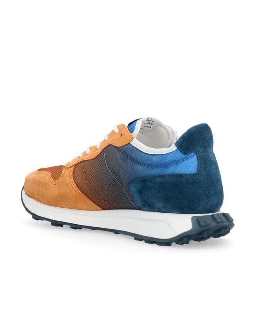 Hogan Blue Round Toe Panelled Sneakers for men
