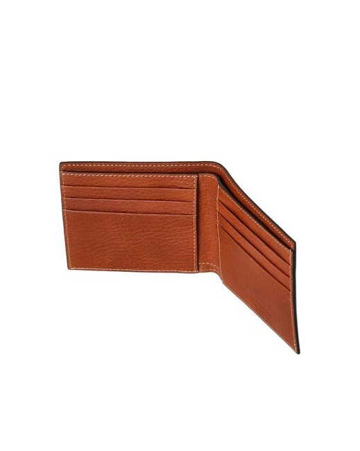 Brunello Cucinelli Brown Logo Embossed Bi-Fold Wallet for men