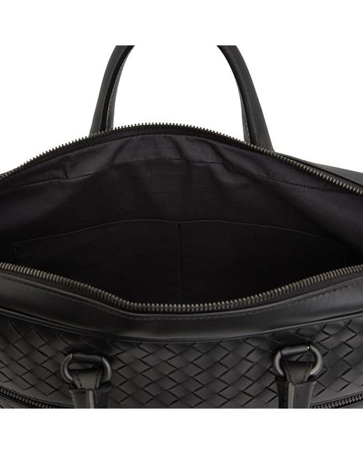 Bottega Veneta Black Intreciato Hand-Knitted Shoulder Bag for men