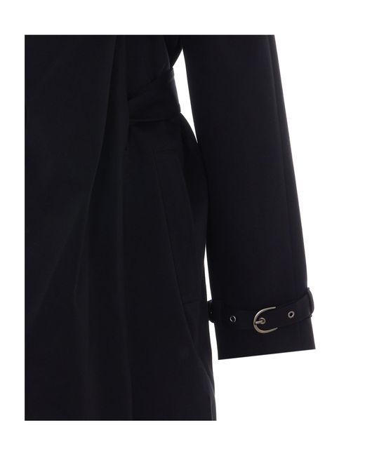 Ann Demeulemeester Black Reppa Asymmetric Trench Coat