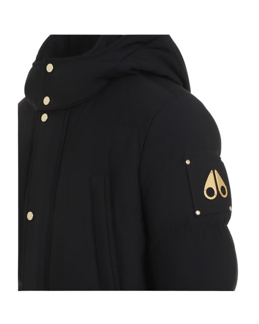 Moose Knuckles Black Valleyfield Padded Jacket With Side Pockets for men