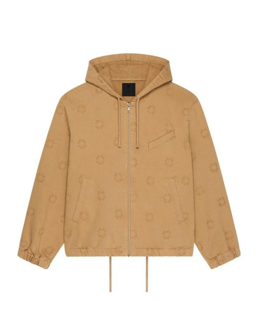 Givenchy Natural Logo Detailed Zip-Up Hooded Jacket for men