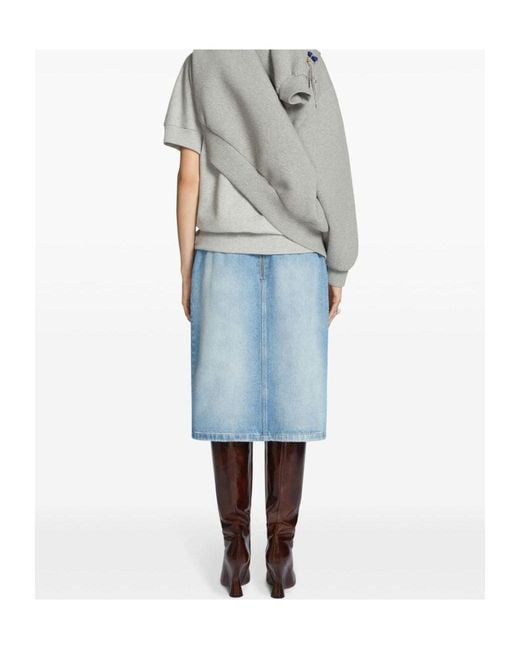 Dries Van Noten Blue Straight Denim Mini Skirt