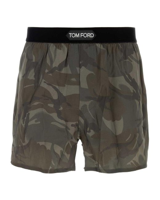 Tom Ford Gray Logo Patch Printed Boxers for men