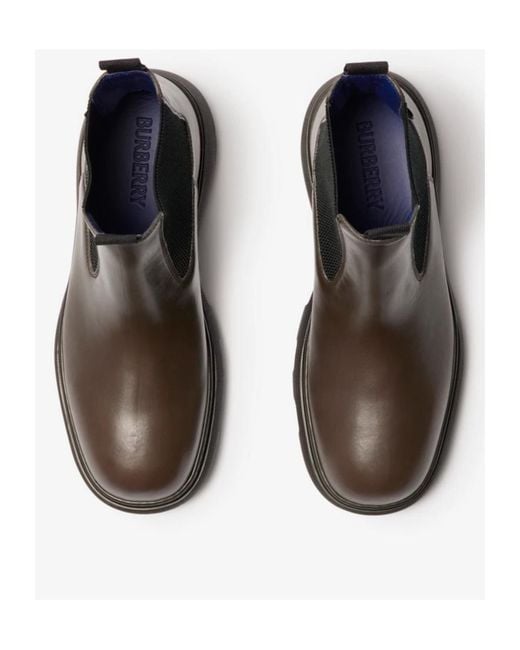 Burberry Black Creeper Panelled Ankle Boots for men