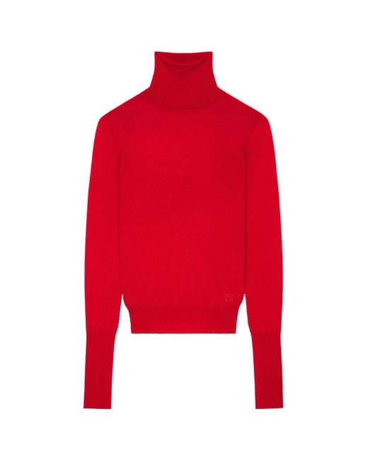Givenchy Red High-Neck Open Back Sweater