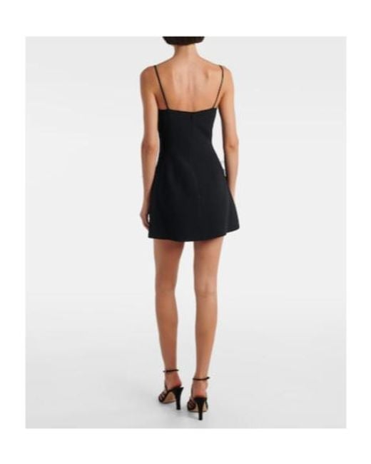 David Koma Black Feather-Trimmed Minidress