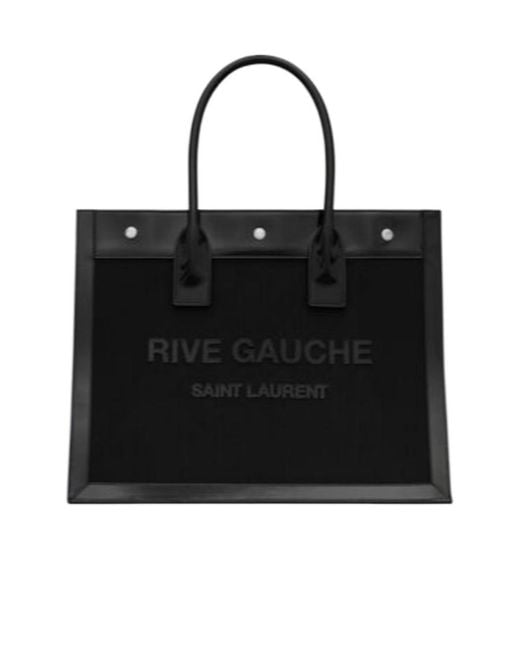 Saint Laurent Black Rive Gauche Small Tote Bag