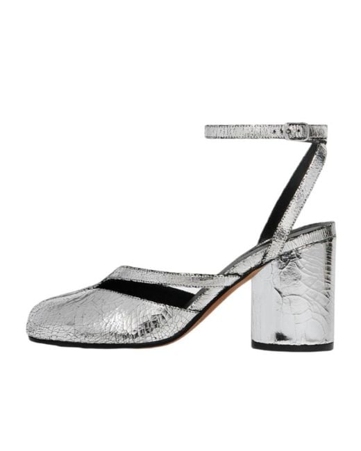 Maison Margiela White Strap Buckle Heeled Sandals