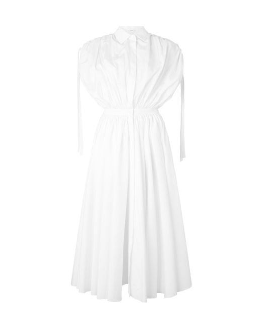 Givenchy White Long-Sleeve Midi Shirt Dres