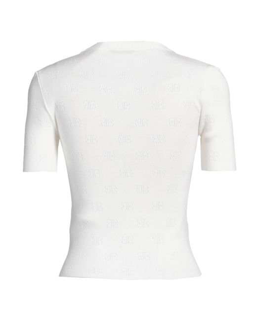 Balenciaga White Lightweight Short-Sleeve Knit Sweater