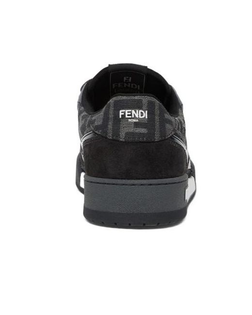 Fendi Black Ff Jacquard Low-Top Sneakers for men