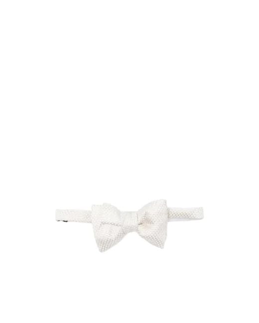 Tom Ford White Textured Bow Tie for men