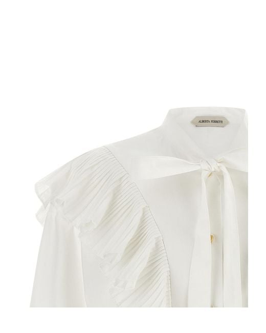 Alberta Ferretti White Single-Breasted Shirt