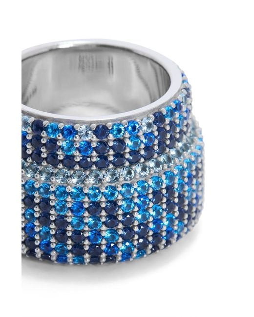 Loewe Blue Large Pavé Ring