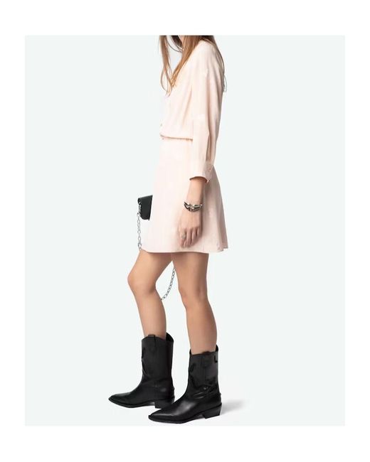 Zadig & Voltaire Pink Silk Mini Dress