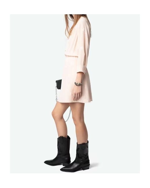 Zadig & Voltaire Pink Silk Mini Dress