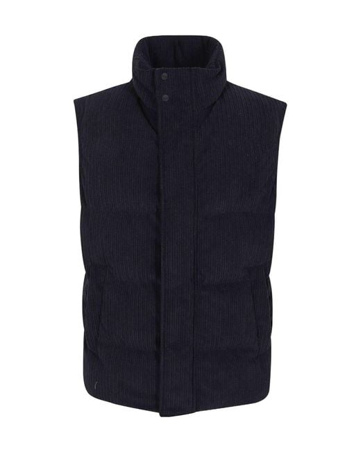 Herno Blue Quilted Padded Gilet for men
