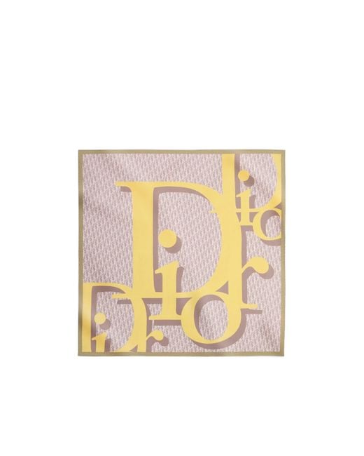 Dior White Square Silk Scarf
