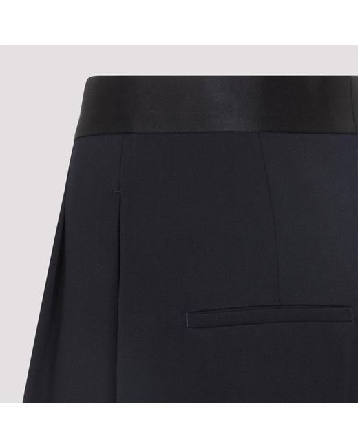 Bottega Veneta Blue Pleated Wool Pants