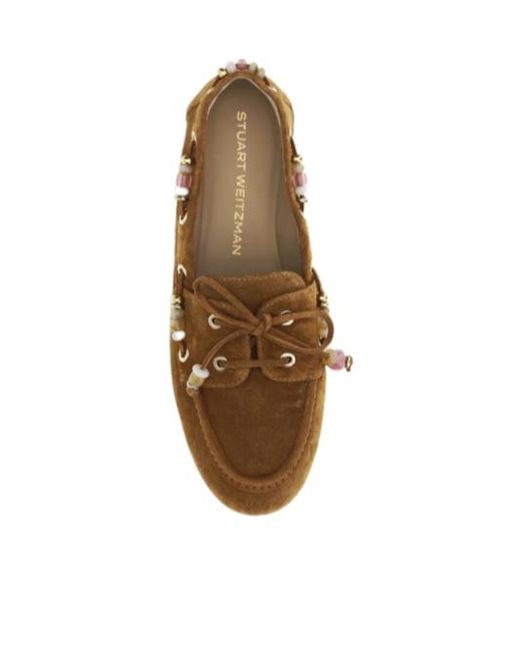 Stuart Weitzman Brown Round-Toe Loafers