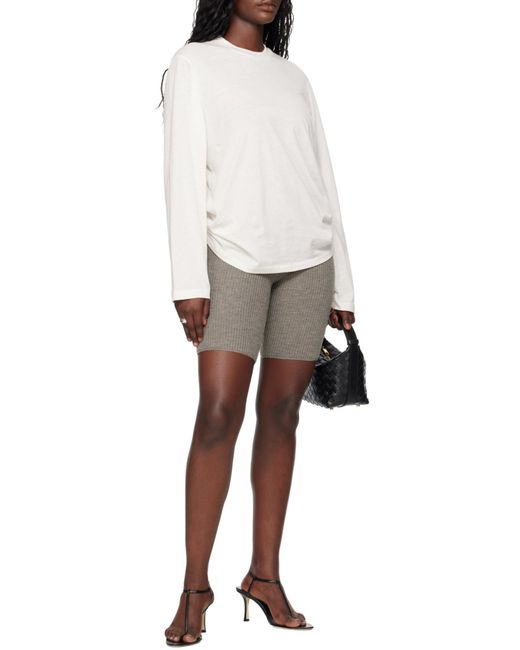 Fear Of God Gray Logo Patch Ribbed Shorts