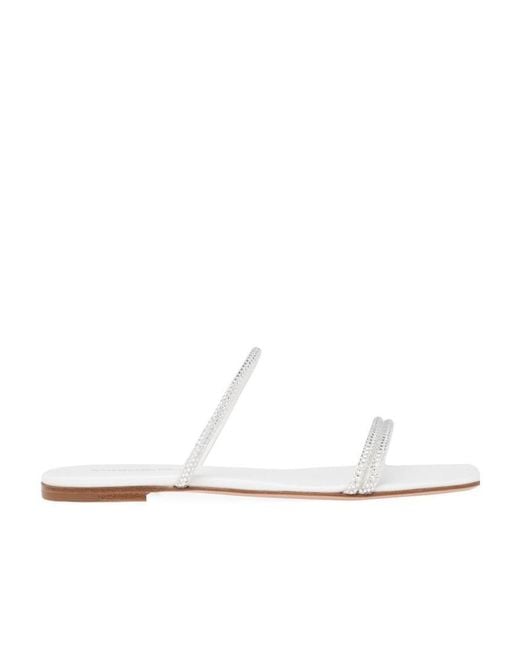 Gianvito Rossi White Cannes Slip-On Sandals