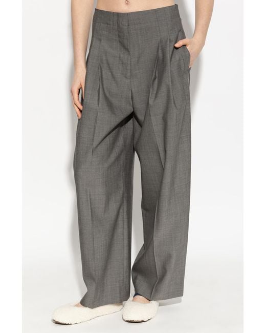 Studio Nicholson Gray Pleated Casual Pants