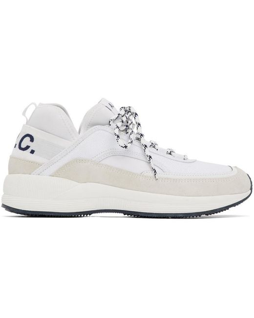 A.P.C. White Logo Print Sneakers