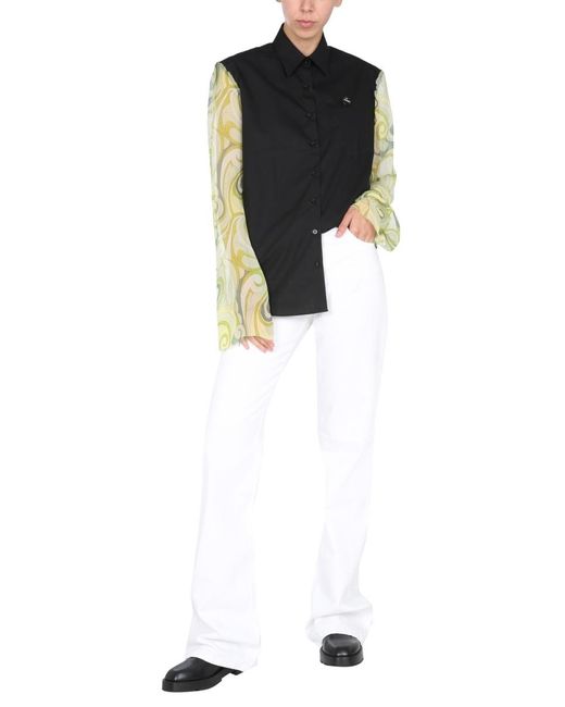 Raf Simons White Wide Flare Jeans