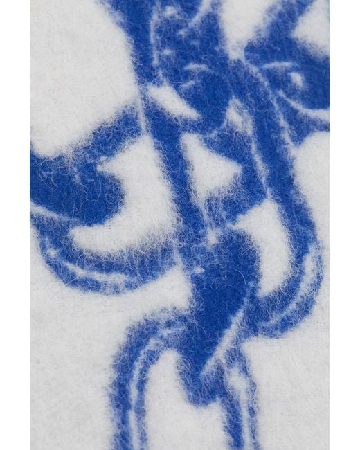 Acne Blue Chain Logo Scarf for men