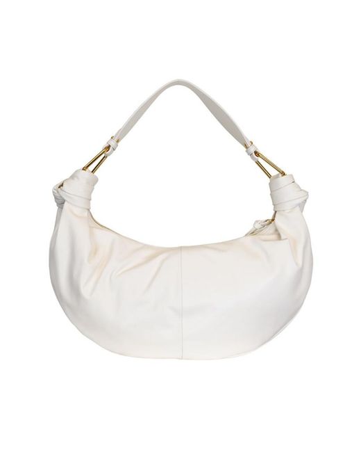 Coccinelle White Knotted Hobo Shoulder Bag