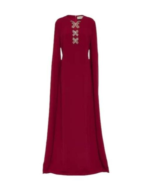 Elie Saab Red Embellished Crêpe Gown