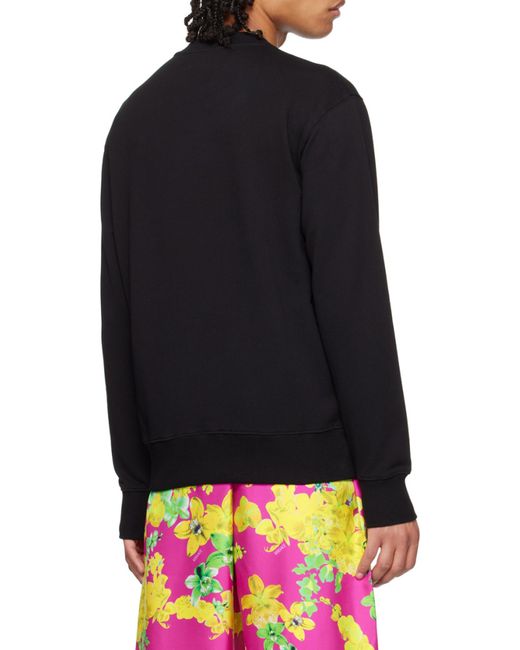 Versace Jeans Blue Printed Round-Neck Sweater for men