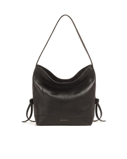 Marni Black Pod 2.0 Small Hobo Bag