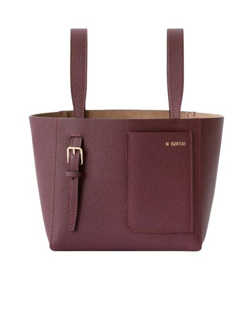 Valextra Purple Small Bucket Bag