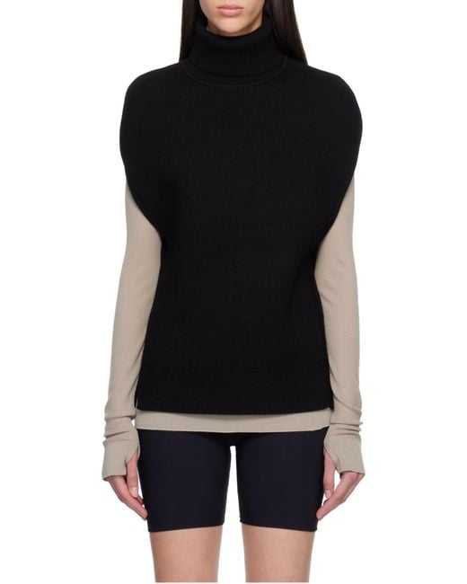 Totême Black Totme Double Knitted Cape