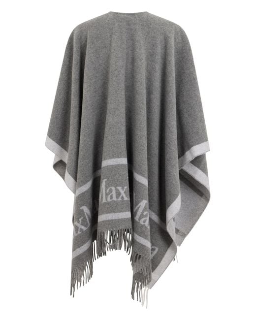 Max Mara Gray Fringed Shawl