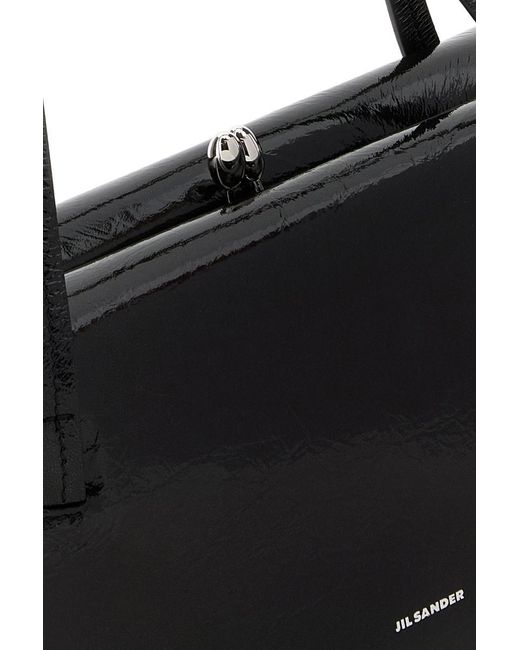 Jil Sander Black Goji Pillow Logo Stamp Tote Bag