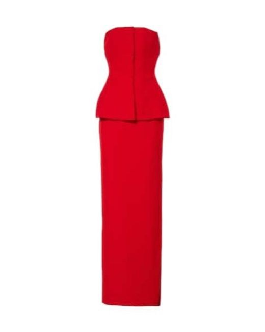 Roland Mouret Red Crepe Gown