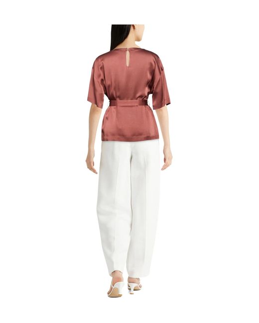 Brunello Cucinelli Red Solid Color Tops