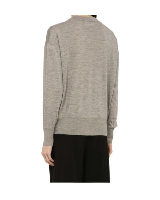 AMI Gray Ami De Coeur Wool Jumper