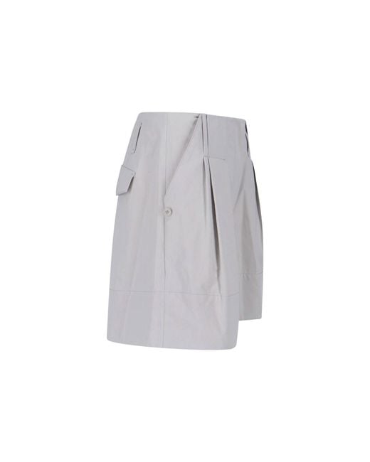 Low Classic Gray Pleated Tailored Shorts