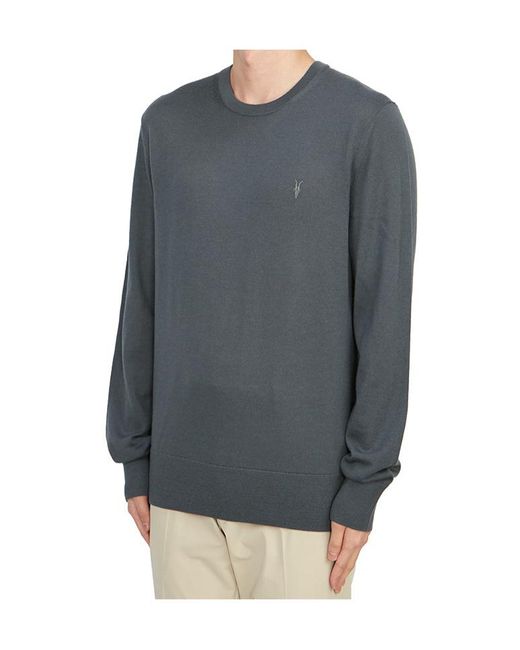 AllSaints Gray Crew Neck Sweater for men