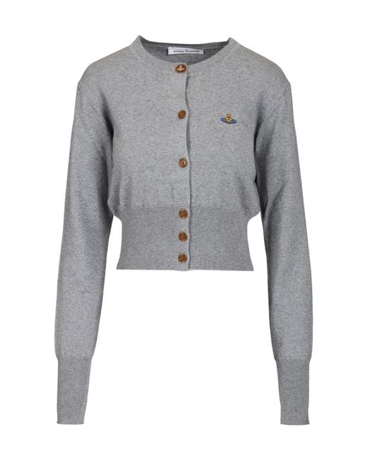 Vivienne Westwood Gray Bea Cropped Cardigan
