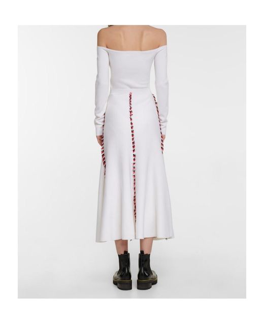 Gabriela Hearst White High-Waisted Midi Skirt