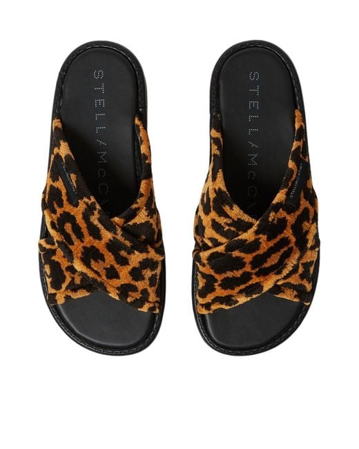 Stella McCartney Brown Sneak-Elyse Leopard Twisted Sandals