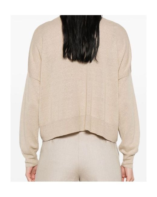 Baserange Natural Buttoned V-Neck Cardigan